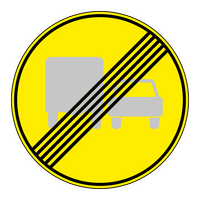 Знак 3.23 Конец запрещения обгона грузовым автомобилям (временный)